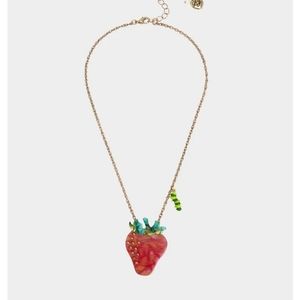 Betsey Johnson strawberry necklace enchanted strawberry pendant